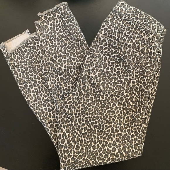 CURRENT/ELLIOTT Super Highwaist Stiletto Crop Leopard Print w/Slit Step Hem 27 - Picture 7 of 14